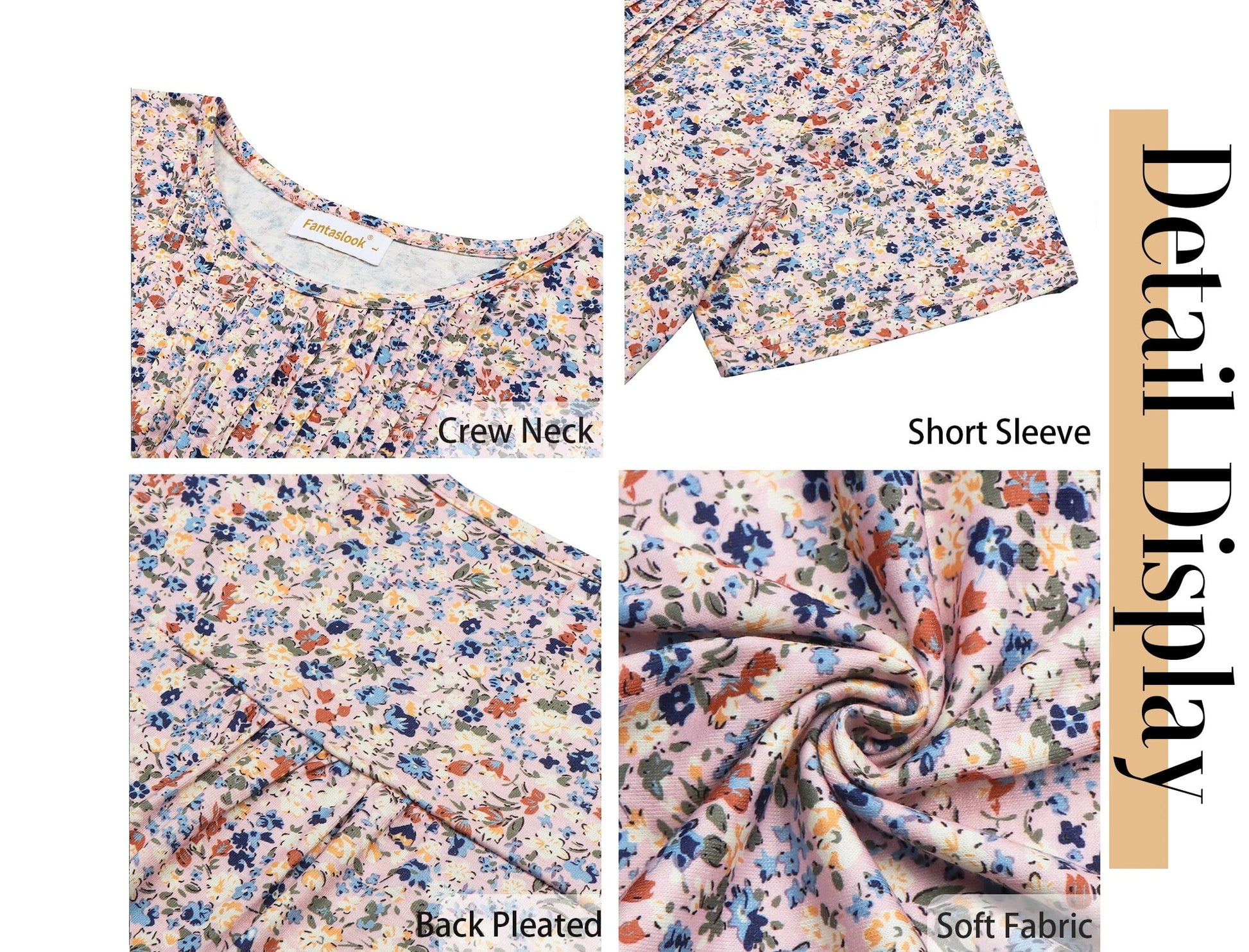 Blouses for Women Pleated Short Sleeve Tunic Tops Dressy Casual Summer Shirts